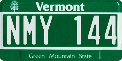 VT license plate NMY144