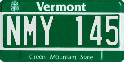 VT license plate NMY145