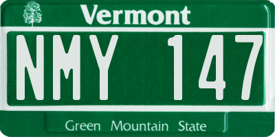VT license plate NMY147