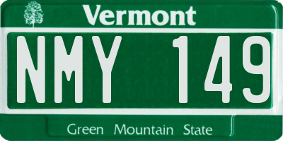 VT license plate NMY149