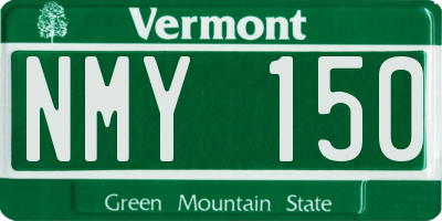 VT license plate NMY150