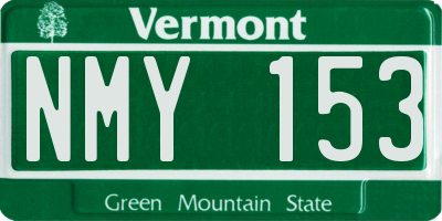 VT license plate NMY153