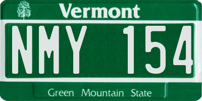 VT license plate NMY154