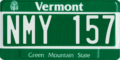 VT license plate NMY157