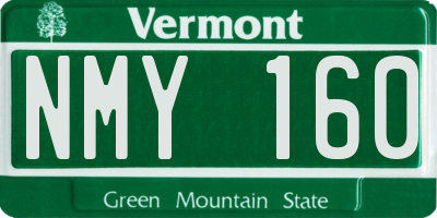 VT license plate NMY160