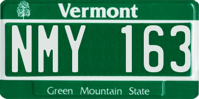 VT license plate NMY163