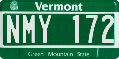 VT license plate NMY172