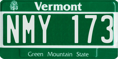 VT license plate NMY173
