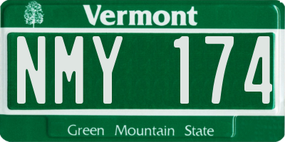 VT license plate NMY174