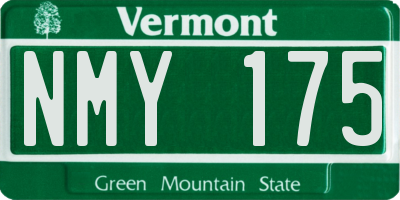 VT license plate NMY175