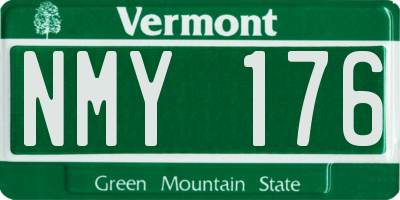 VT license plate NMY176
