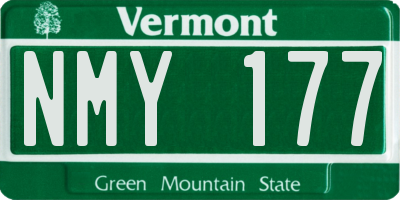 VT license plate NMY177