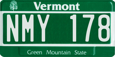 VT license plate NMY178