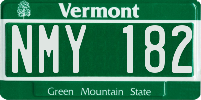 VT license plate NMY182
