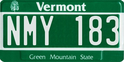 VT license plate NMY183