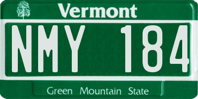 VT license plate NMY184