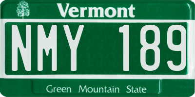 VT license plate NMY189