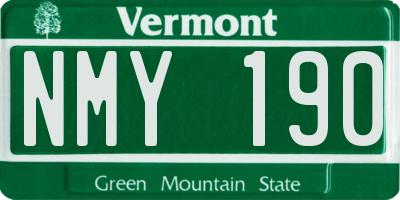 VT license plate NMY190