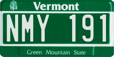 VT license plate NMY191