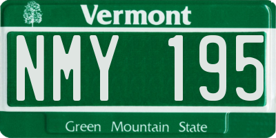 VT license plate NMY195