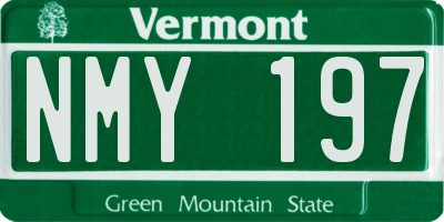VT license plate NMY197