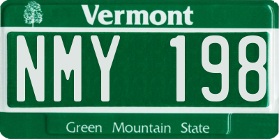 VT license plate NMY198