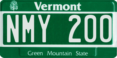 VT license plate NMY200