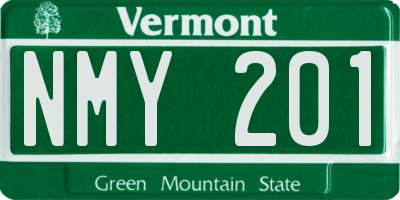 VT license plate NMY201