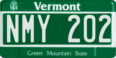 VT license plate NMY202