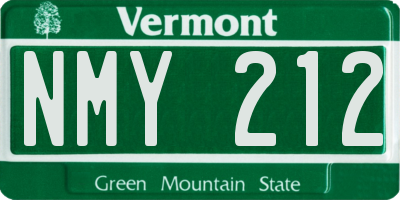 VT license plate NMY212
