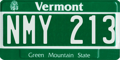 VT license plate NMY213