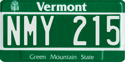 VT license plate NMY215