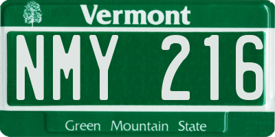 VT license plate NMY216