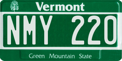 VT license plate NMY220