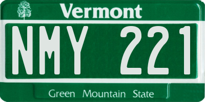 VT license plate NMY221