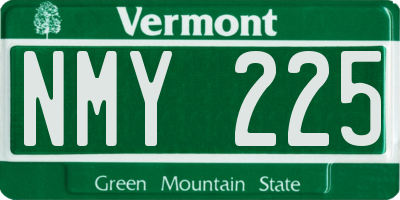 VT license plate NMY225