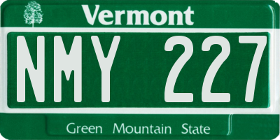VT license plate NMY227