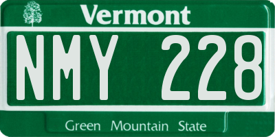 VT license plate NMY228