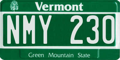 VT license plate NMY230