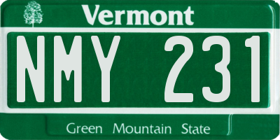 VT license plate NMY231
