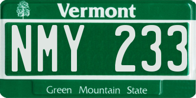 VT license plate NMY233