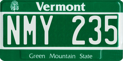 VT license plate NMY235