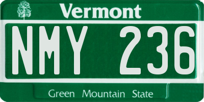 VT license plate NMY236