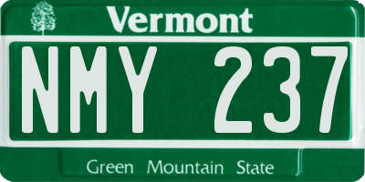 VT license plate NMY237