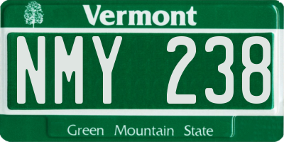 VT license plate NMY238