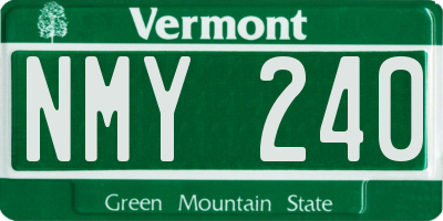 VT license plate NMY240