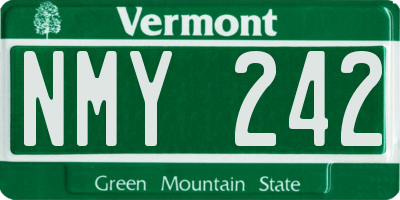 VT license plate NMY242