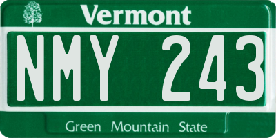 VT license plate NMY243