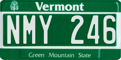 VT license plate NMY246