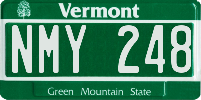 VT license plate NMY248
